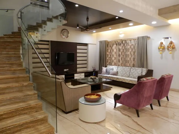 Detail of a finished interior space