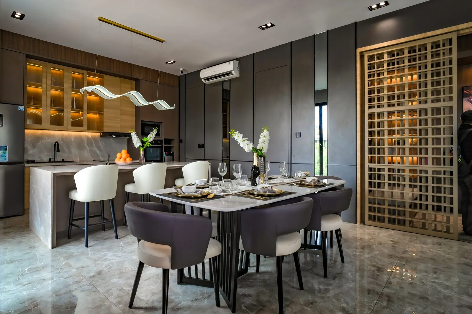 Completed interior project with natural light